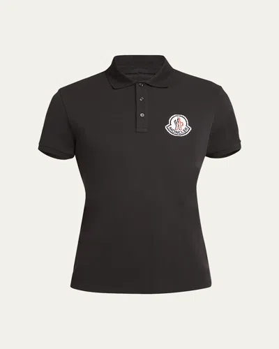 MONCLER MEN'S LARGE LOGO POLO SHIRT