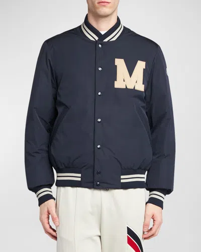 MONCLER MEN'S LATELTIN PADDED VARSITY BOMBER JACKET