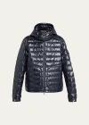 Moncler Men's Lauros Hooded Short Down Jacket In Navy