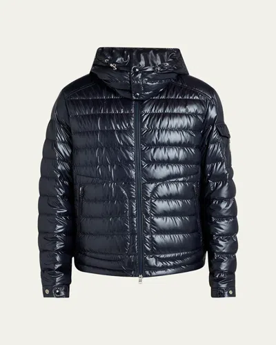 MONCLER MEN'S LAUROS HOODED SHORT DOWN JACKET