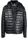 Moncler Lauros Padded Down Jacket In Black Polyester In Black