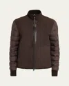 Moncler Reversible Shearling Down Jacket In Brown