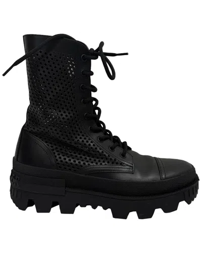 Pre-owned Moncler Men's Leather Carinne Perforated Ankle Boot (authentic Pre-loved)