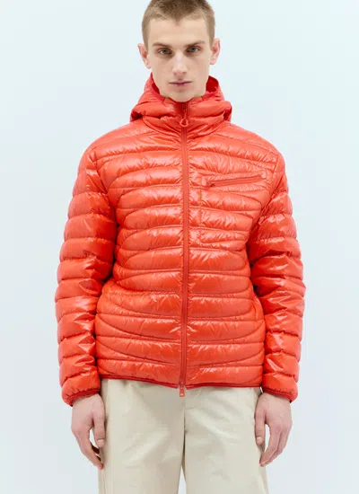Moncler Men Levanter Short Down Jacket In Orange