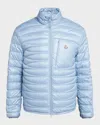 Moncler Mens Light Blue Leveche Logo-patch Shell Jacket In Medium Blue