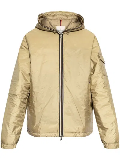 Moncler Evettes Nylon Hooded Jacket In Brown