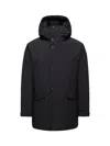 Moncler Mens Black Livradois Logo-patch Down Parka Jacket In Black