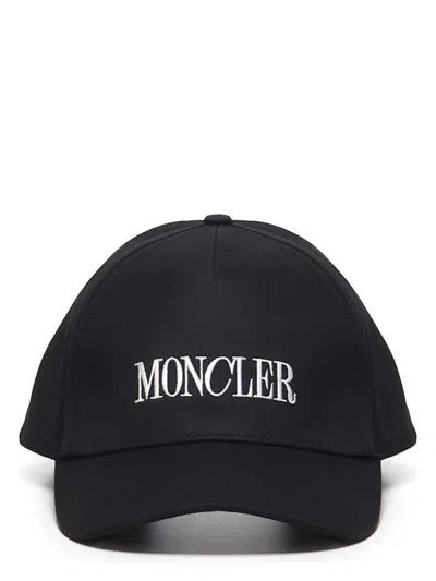 Moncler Men's Logo Baseball Cap In Blue