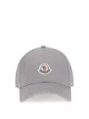 Moncler Grey Cotton Gabardine Baseball Cap In Gray