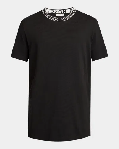 MONCLER MEN'S LOGO-COLLAR JERSEY T-SHIRT