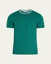 Moncler Men's Logo-collar Jersey T-shirt In Forest Green