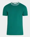 Moncler Cotton Embroidered Logo Graphic Tee In Forest Green