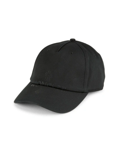 Moncler Men's Logo Cotton Baseball Cap In Black