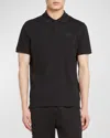 Moncler Polo Shirt With Short Sleeves And Collar In Black