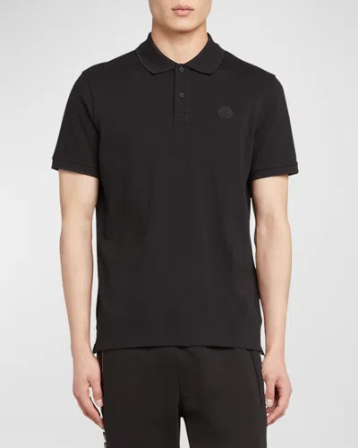 MONCLER MEN'S LOGO COTTON PIQUE POLO