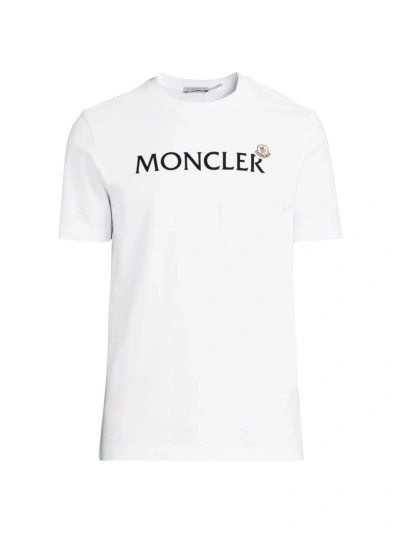 Moncler Men's Logo Cotton T-shirt In Brilliant White