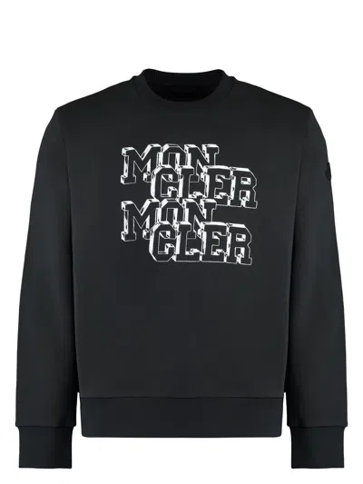 MONCLER MEN'S LOGO DETAIL COTTON SWEATSHIRT