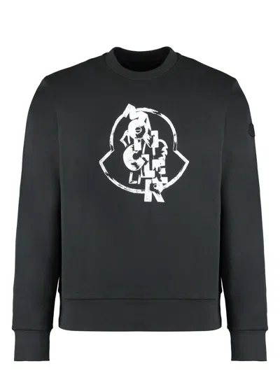 MONCLER MEN'S LOGO DETAIL COTTON SWEATSHIRT
