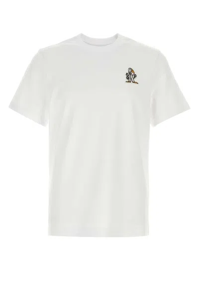 Moncler Embroidered Logo Cotton T-shirt In White