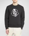 Moncler Contemporary Crew-neck Sweatshirt With Whimsical Logo In Charcoal