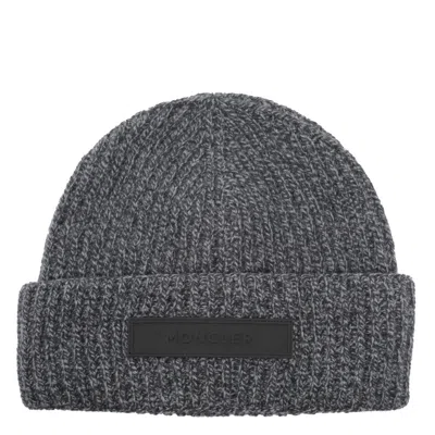 Moncler Men Logo Hat In Gray