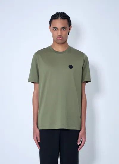 Moncler Men Logo Motif T-shirt In Green