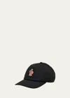 Moncler S Black Brand-patch Cotton Baseball Cap In Black