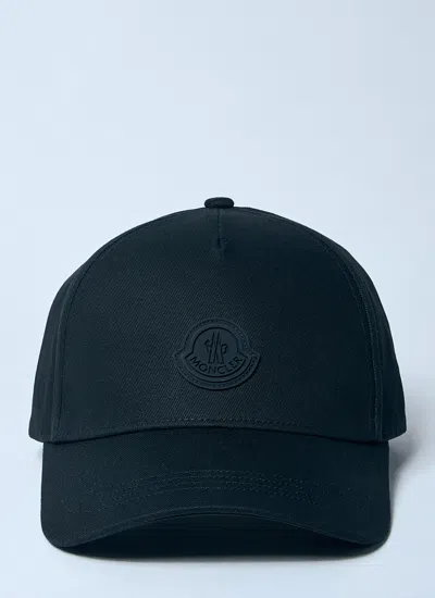 Moncler Men Logo Patch Baseball Cap In Black