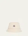 Moncler Logo-patch Bucket Hat In Natural