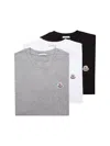 Moncler Logo Patch Cotton T-shirt (pack Of Three) Multicolor