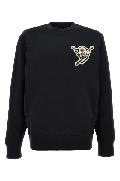 Moncler Black Sweatshirt With Ski Patch
