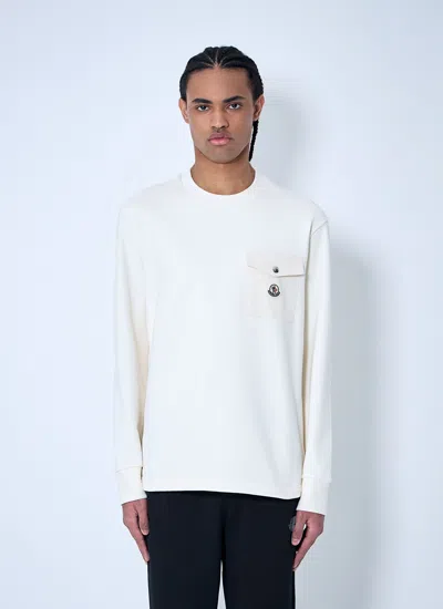 Moncler Men Logo Patch Sweatshirt In White