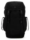 Moncler Canvas Tech Backpack With Front And Side Pockets In 999