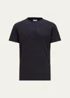 Moncler Velvet Monogram Crewneck T-shirt In Medium Blue