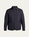 Moncler Men's Logo Quilted Jacket In Dark Navy