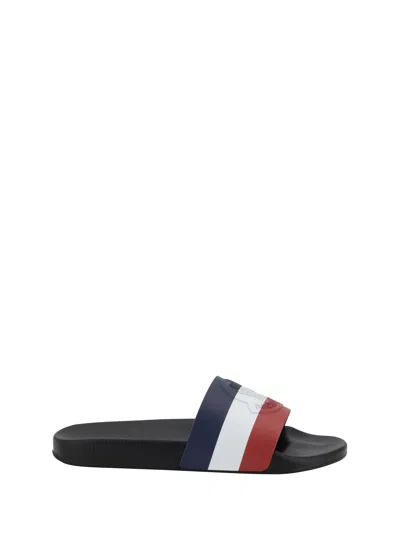 Moncler Men Logo Slippers In Multi