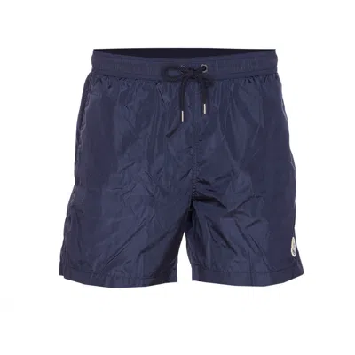 Moncler Men Logo Swim Boxer In Blue