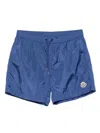 Moncler Logo Swim Shorts Back Pocket In Blue