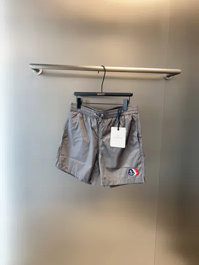 Moncler Men Logo Swim Shorts Navy In Blue