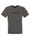 Moncler Logo-print Short-sleeve T-shirt In Gray