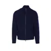 Moncler Men Logo Tricot Cardigan In Blue
