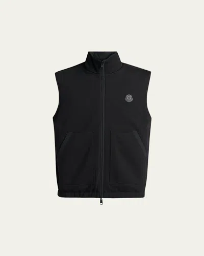 Moncler Men's Logo Vest In 999 Black