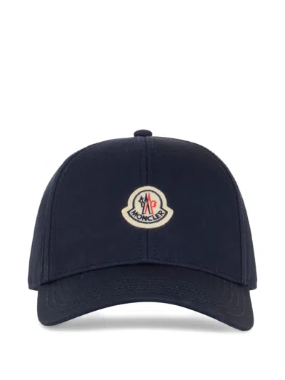 Moncler Men Logo Visor Hat In Blue