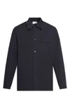 Moncler Long Sleeved Logo Patch Overshirt In 742