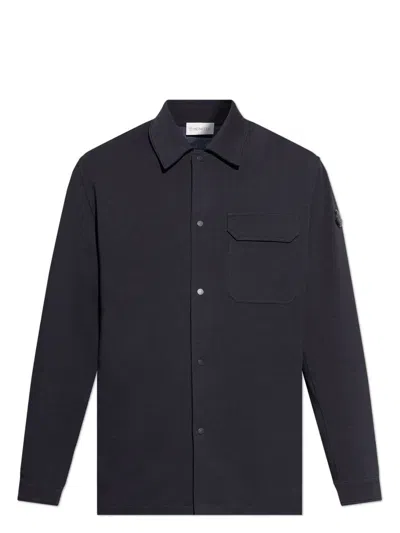 Moncler Men's Long Sleeved Logo Patch Overshirt In 742