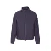 Moncler Relaxed Fit Jacket Elastic Cuffs In Blue