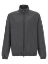 Moncler Cuffed High Collar Jacket In Green