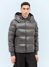 Moncler Maljasset Slim-fit Quilted Lacquered-nylon Hooded Down Jacket In Gray