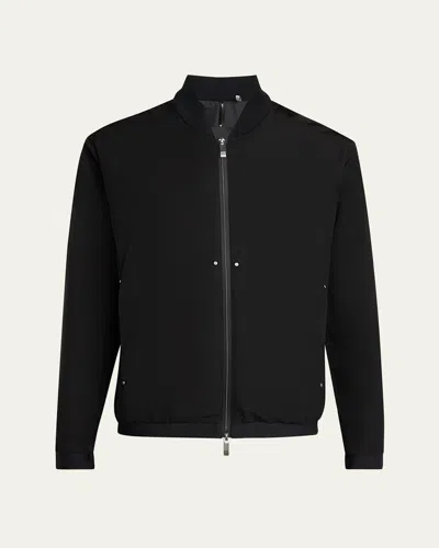 Moncler Men's Matte Bomber Jacket In Black
