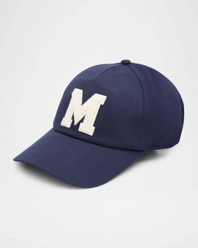 MONCLER MEN'S MAXI-M LOGO COTTON BASEBALL CAP